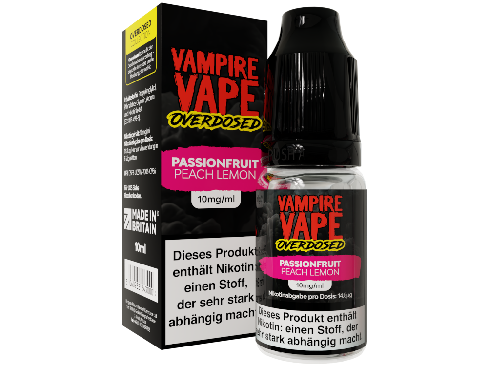 Vampire Vape Passionfruit Peach Lemon Overdosed Nikotinsalz Liquid